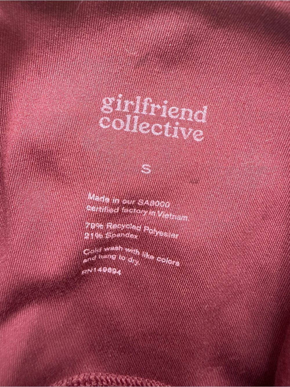 Girlfriend Collective Green And A Burgundy Pair High Rise Cropped Capri Sz(S) - Picture 5 of 10